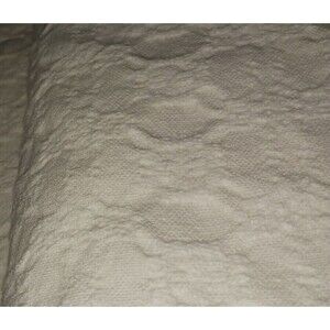 Cabin Crafts Bedspreads Needle-tuft White Matelasse & Fringe Queen size